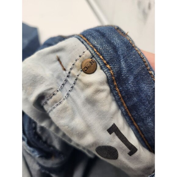 BLANK NYC Shadow Seam Distressed Two-Tone Blue Skinny Jeans Womens SZ 28 Cropped - Picture 13 of 14